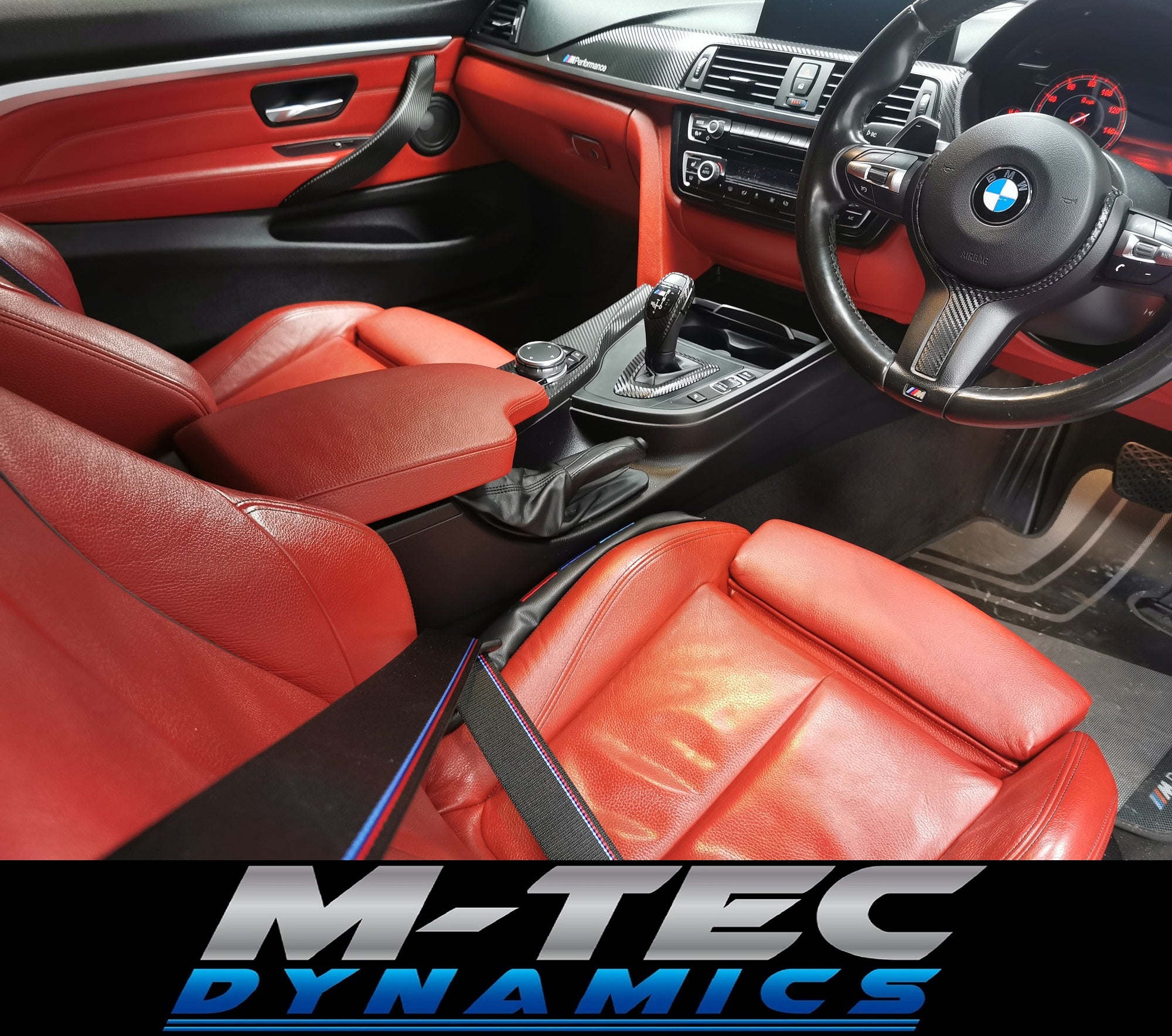 BMW F30 F31 F32 INTERIOR TRIM SET & SEAT BELT PACKAGE (COMPETITION) - DEEP TEXTURED GLOSSY CARBON (MTD-TEX)